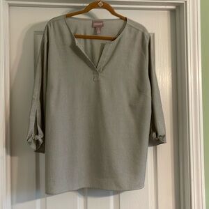 Chico’s Spring Stripe Knot Sleeve Pullover Top